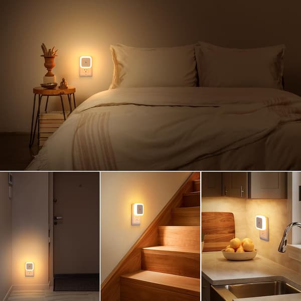 Night Light Wall Socket 4-Pack, Dusk to Dawn Night Light LED Night Light for Kids Room, Bathroom, Hallway