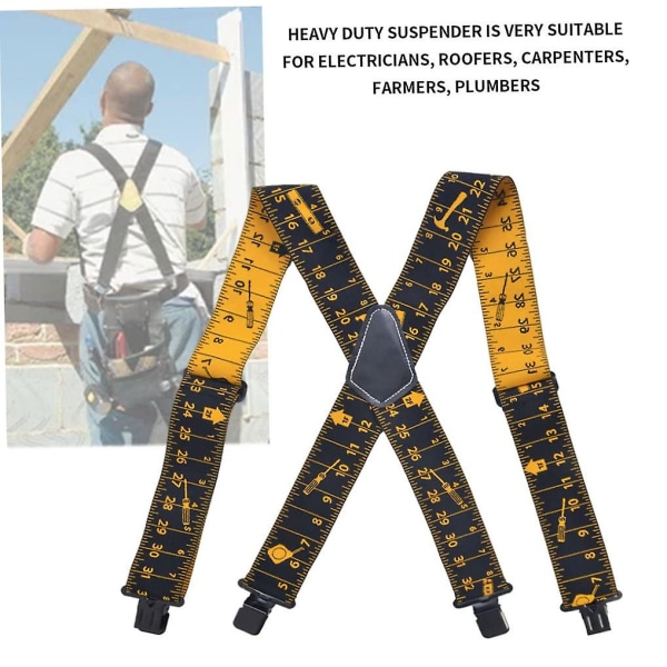 Justerbar elastisk hängslen Heavy Duty remmar med 4 clips Verktygsbälte för män