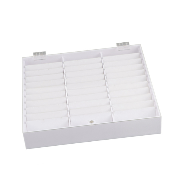 Nagelkonstdekorationsbehållare Tom spikspetsar Förvaringslåda Fake Nail Display Case (Vit)