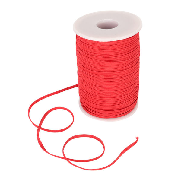 Elastisk Snor 50 Yards 0.1in Bred Myk Fleksibel Nylon Pustende Vaskbar Armbåndssnor for Håndverk DIY Perler Rød