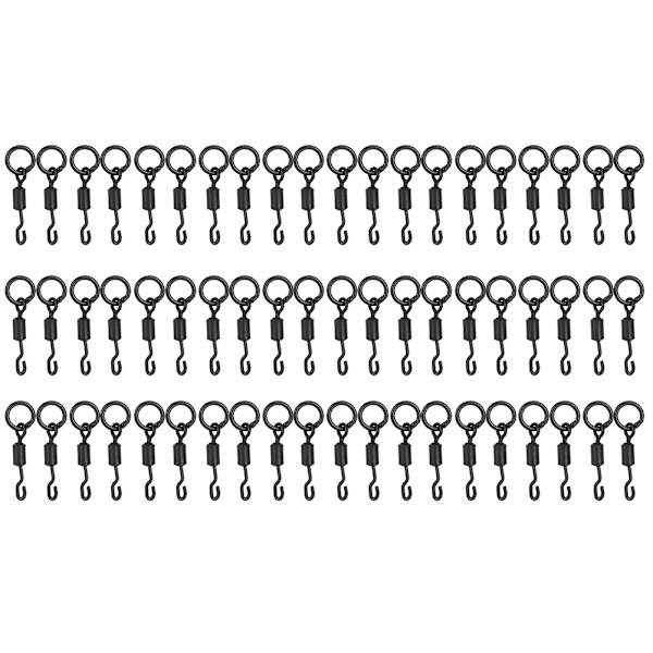 60 stk Universal Spinner Swivels Connector Enkelkrok Raskifte Karpefiskeutstyr Tilbehør