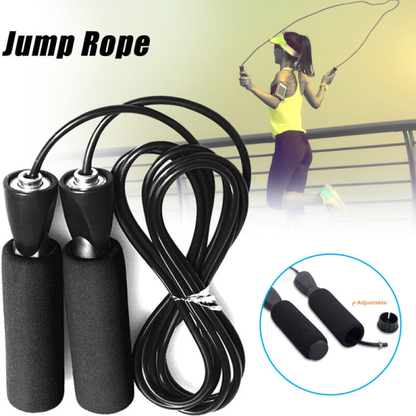 Rope asauter fitness justerbar fitness træning speed rope asauter sort