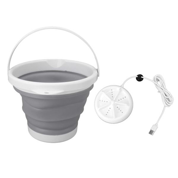 5L taittuva pesukone Ultraäänivärähtely Eteenpäin Taaksepäin USB Taitettava pesukone kotiin harmaa