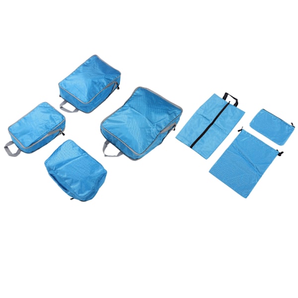 7 stk Kompressionspakningskuber Polypropylen Polyester Let Bagage Komprimerbar Taske til Rejsetaske Rejse Blå