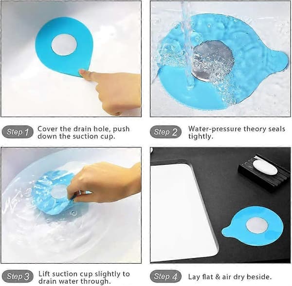 Avløpsplugg for badekar, universal silikonplugg for badekar, avløpsplugg for servant, baderom, kjøkken, dusj, gulvavløp (grå)