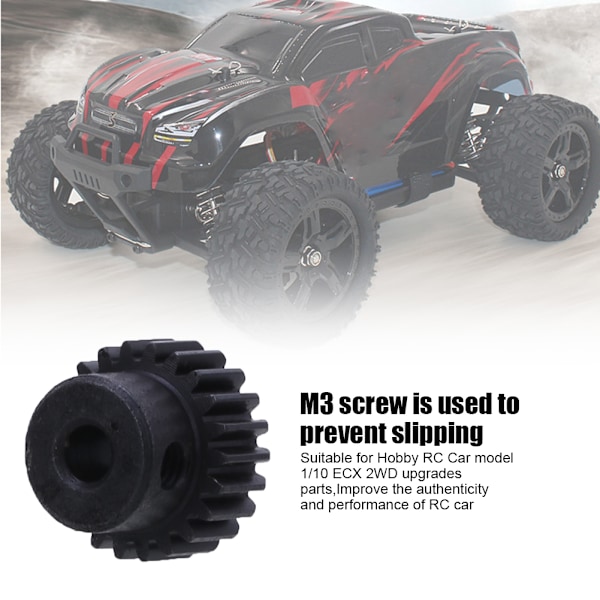 48P Motor Pinjongir RC Bil Deler for 1-10 ECX To-Hjulsdrev RC Bil Svart 22T