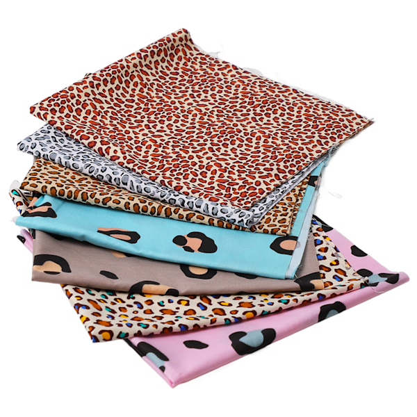 Leopard Print Stof 50 cm Bredt Assorterede Stilarter Blødt Åndbart Let Multifunktionelt Quiltstof til Håndværk DIY