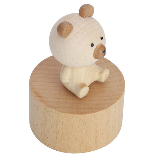 Animal Wooden Clockwork Musikdosor Barn Födelsedag Semesterpresenter TillbehörBear