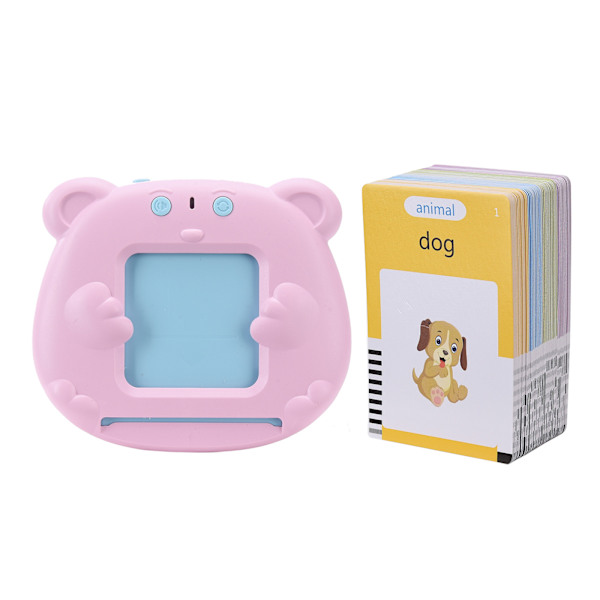 Smartkortleser med 224 engelske ord Baby Word Learning Reading Machine for Early Education Rosa