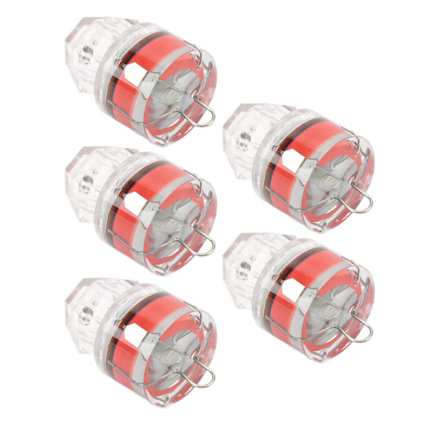5 st Fiskedragljus Diamantform LED Korrosionsbeständighet Autoöppning Blinkande basdrag Ljusröd