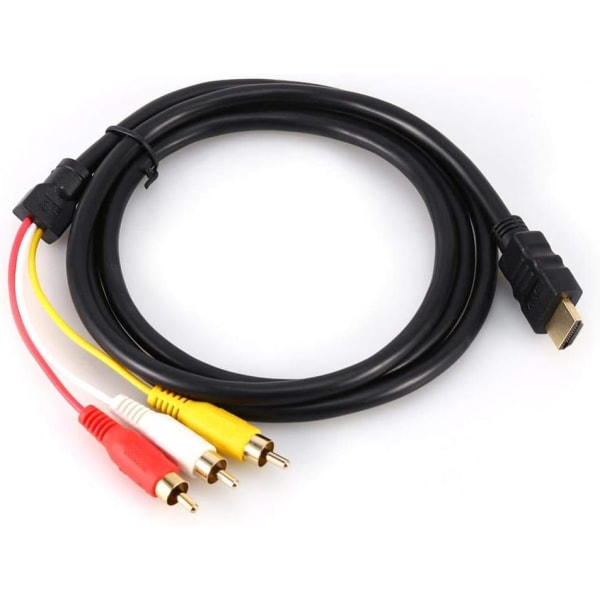 HDMI till AV HDMI till 3RCA röd, gul och vit differentialkabel 1,5 meter