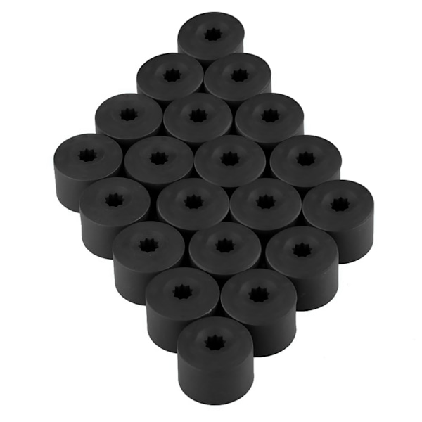 20 st 17 mm Muttrar Bilhjul Navskruv Skydd Stöldskyddsskydd Kapsel Svart