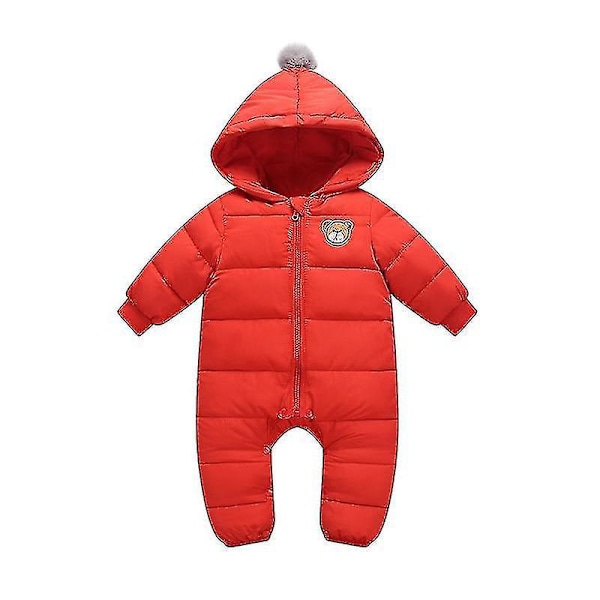 Vintermode Baby Hooded Jumpsuit Röd Rock