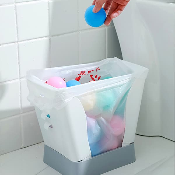 Expandable Trash Can Garbage Bag Holder Large Capacity for Kitchen Bathroom Light Gray