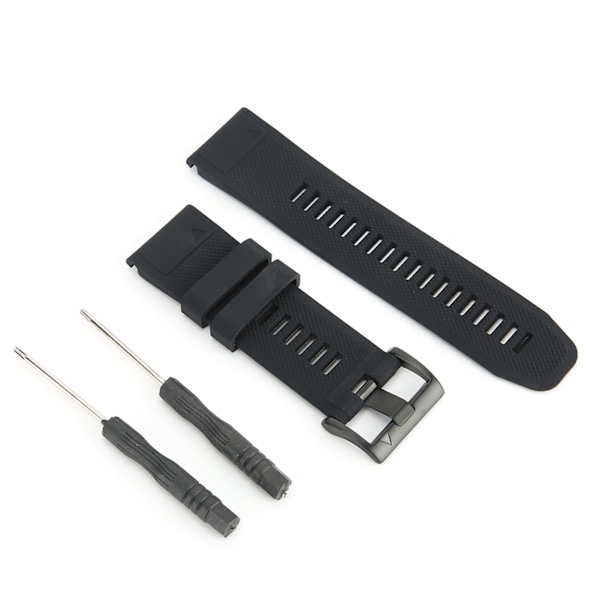 26 mm klockband Silikonstift Spänne Vattentätt klockarmband Passar för Garmin fenix 5Xplus (svart)