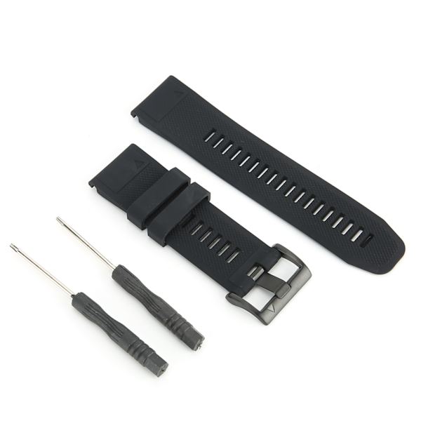 26 mm urrem Silikonpin Spænde Vandafvisende urrem Passer til Garmin fenix 5Xplus (sort)