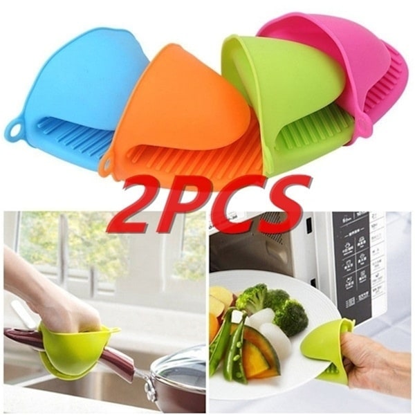 2st Hem Kök Silikon Anti Hot Anti Slip Handskar Bakugn Mikrovågsugn Värmeisolerade fingerhandskar