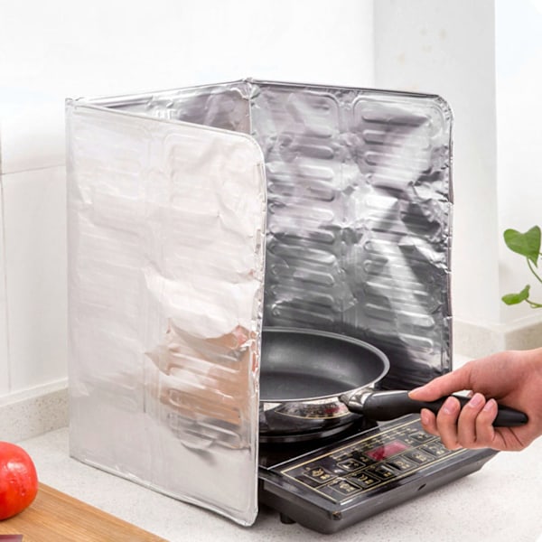 Aluminiumfolie Plate Forhindre Oljesprut Kjøkken Gasskomfyr Matlaging Hot Baffel