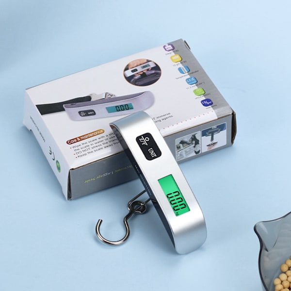 Elektronisk krokvåg Batteridriven LCD stor grönt ljusdisplay 50 kg bärbar elektronisk hängkrok Skala kroktyp