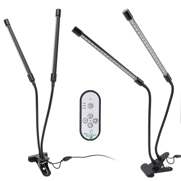Kasvien kasvatusvalo himmennettävä ajastin täyspektrinen USB-käyttöinen kaksipäinen kiinnike LED-kasvilaite sisätiloihin 30W
