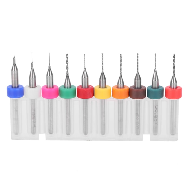 10 stk Micro Twist Bits Legering Tungsten Stål Håndkredsløbs Borrstansværktøj 0,1-1 mm
