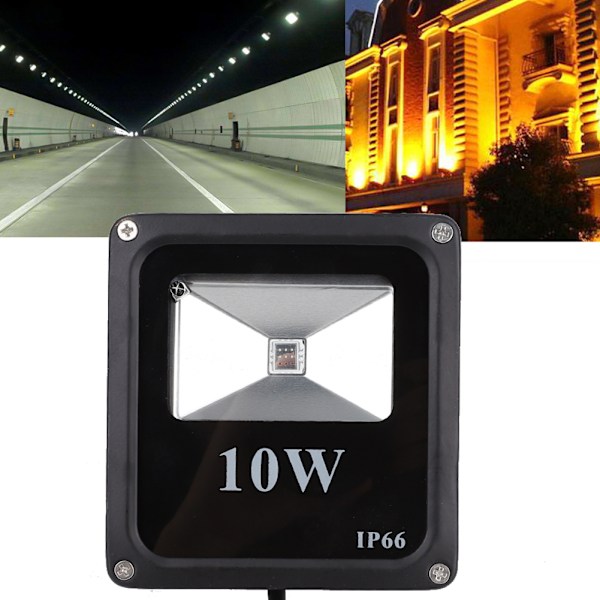 RGB 10W Ulkovalo LED-projektori kaukosäätimellä Pihalle AC85-265V (musta)
