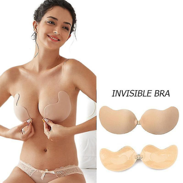 Silikon Brystvorte Dæksler Pasties Stickers - Selvklæbende Usynlig BH Løft Tape - Push Up Strapless BH (2 stk)