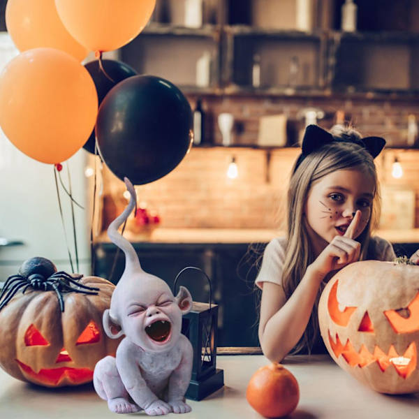 Halloween Skummel Spøkelsesbabydukke Resin Staty Håndverk Halloween Spøkelseshus Dekorasjon