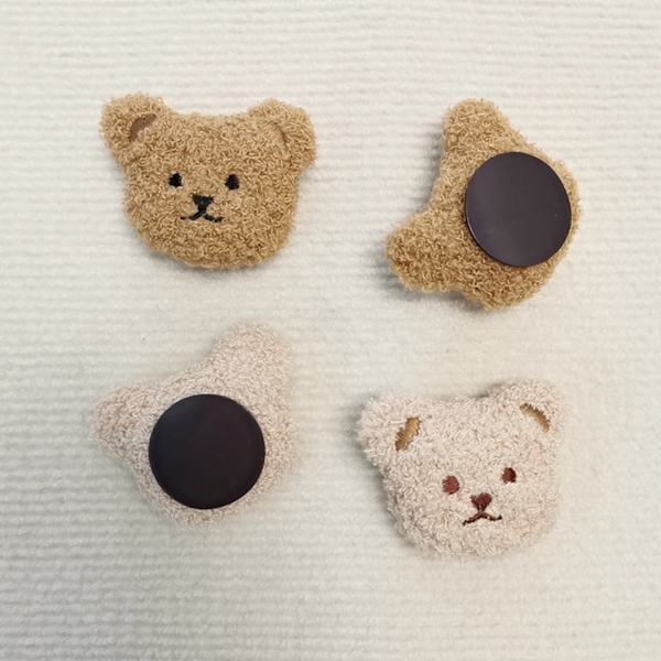 Plush-karhu jääkaappimagneetti Kumimagneetti Pehmeä 3D-eläin Jääkaapin magneetti Keittiön koristelu Kahvi