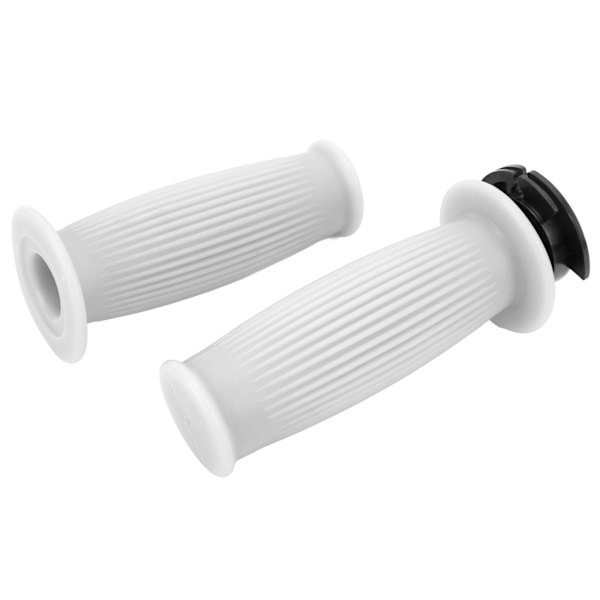 1 Par Gasreglagegrepp 22mm Kaliber Accelerator Styre Vridgrepp för GY6 50cc 80cc 125c 150cc Scooter Vit