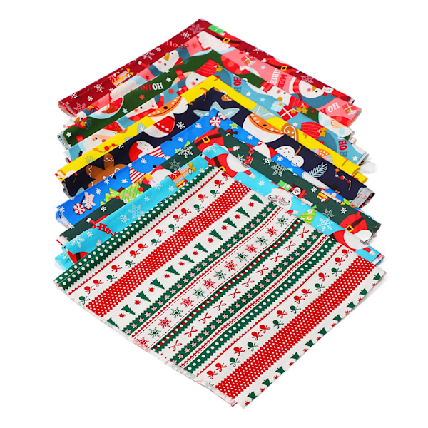 10 ST Jul Bomullstyg Twill Tryck Mode Dekorativt DIY Bomullstyg Sömnad Hantverk Tyg Grupp B