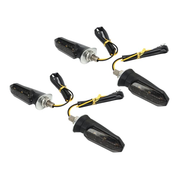 4pcs Motorcycle LED Turn Signals Mini Front Rear Indicator Waterproof Universal for Beach Scooter 12V