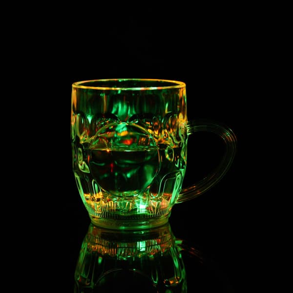Handtag ölmugg Flash-mugg, LED-blixtmugg i ändkopp, LED-vatteninduktionskopp