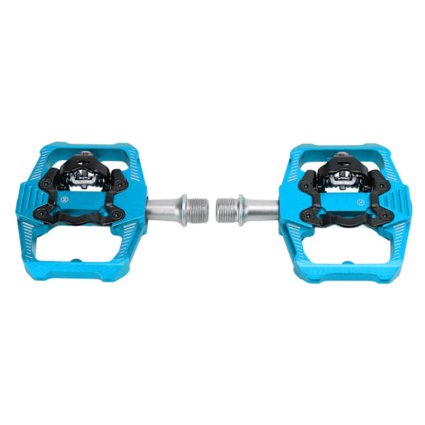 Cykelpedal med dobbelt funktion Flade clipless klodser 3 forseglede lejer MTB-cykelpedal til SPDBlue