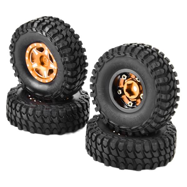 4ST 1in 1/24 RC dæk Gummi RC bilhjul Crawler dæk til Axial SCX24 90081 AXI00001 AXI00002 Guld