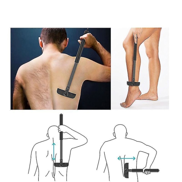 Hårfjerning på ryggen og kroppsbarbermaskin Ergonomisk håndtak Barber vått eller tørt