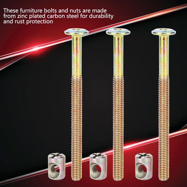 M6 Stål Sekskantskrue Møbelkobling Socket Bolt 40mm