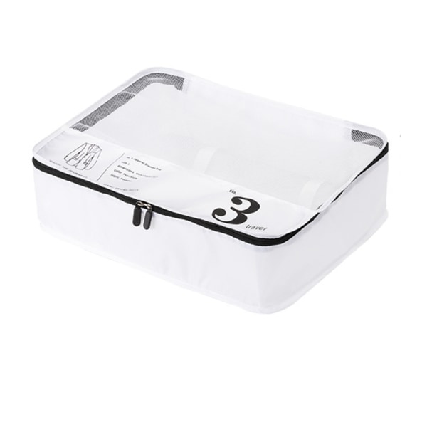 Bagageopbevaringsposer Multifunktionelle polyester rejsekuber til forretningsrejser Hvid L 42x32x12cm / 16,5x12,6x4,7in