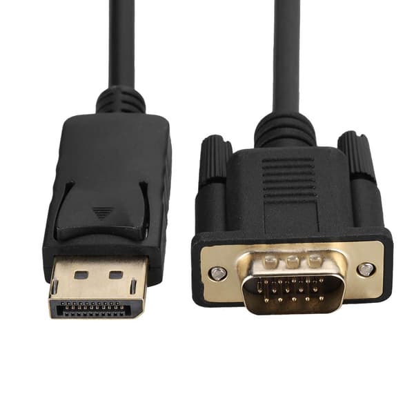 1080P HD DisplayPort til VGA Kabel Adapter til PC Laptop (1.8m)