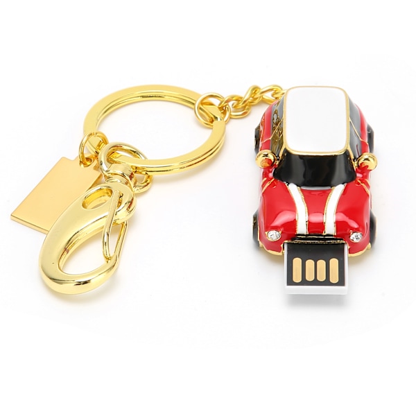 U Disk USB 2.0 Bilmodell Flash Drive Minne Tecknad Metall Gåva Datortillbehör Röd 64GB