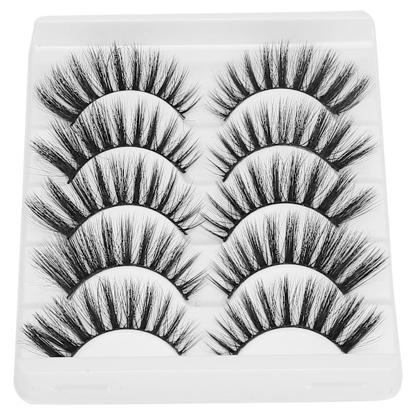 5 par profesjonelle tykke krøllete falske øyevipper Date Makeup Portable falske øyevipper Set011