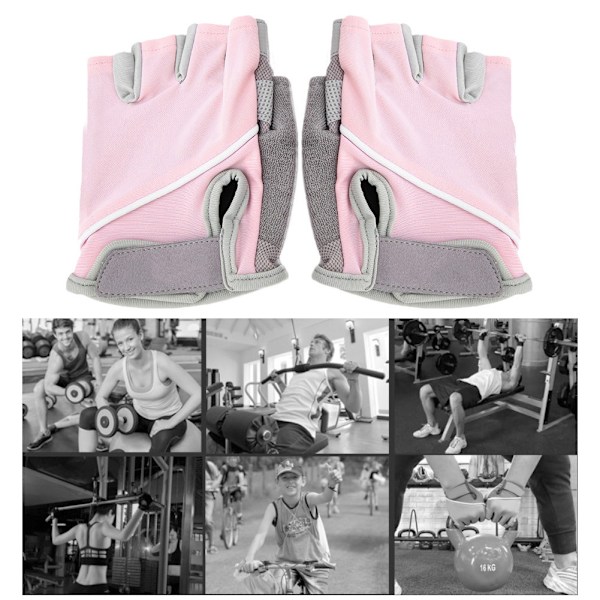 1 Par Handskydd för Träning, Fitnessgrepp, Viktlyftningshandskar, Rosa, Storlek M
