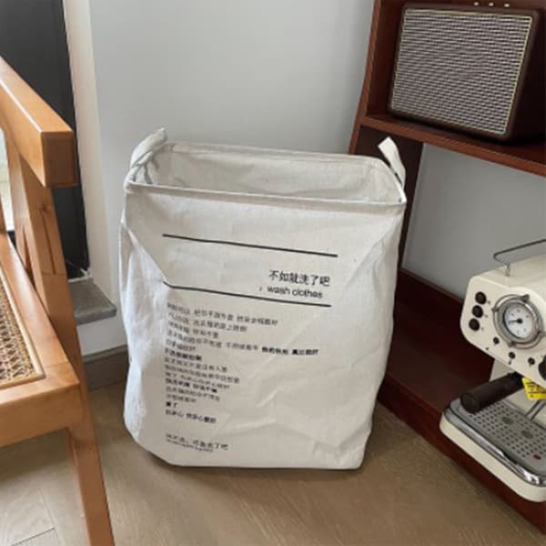 Cotton Storage Bag Foldable Large Capacity Moisture Proof Comfortable Handle Tear Resistant for Clothes Toy