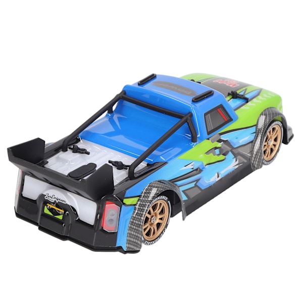 Fjernstyrt Driftbil med LED-lys 1/16 Skala RC Sportracerbil med eksoslyd for voksne Barn Blå