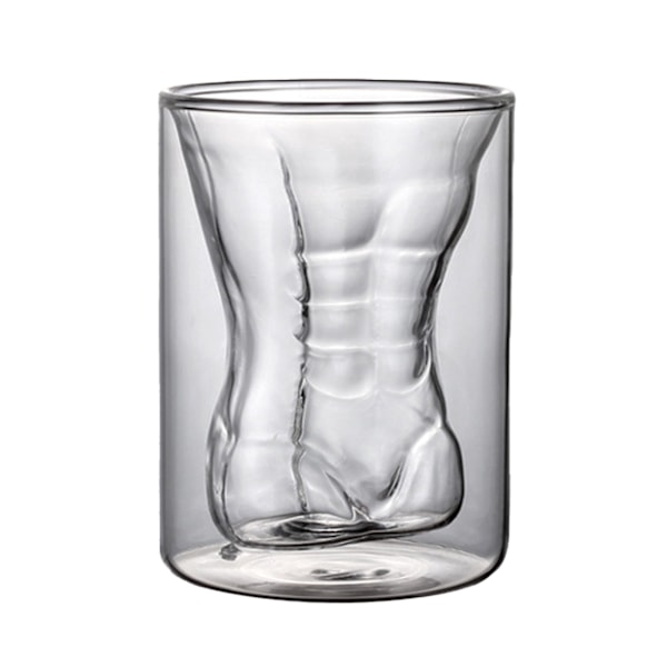 Kroppsformet glass med dobbelt lag for øl, whisky og snaps - perfekt for fester og barer