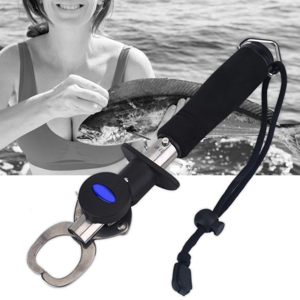 Slidstærk 15 kg Vægt Fishing Grip Gripper Fish Lip Grabber med Målebånd