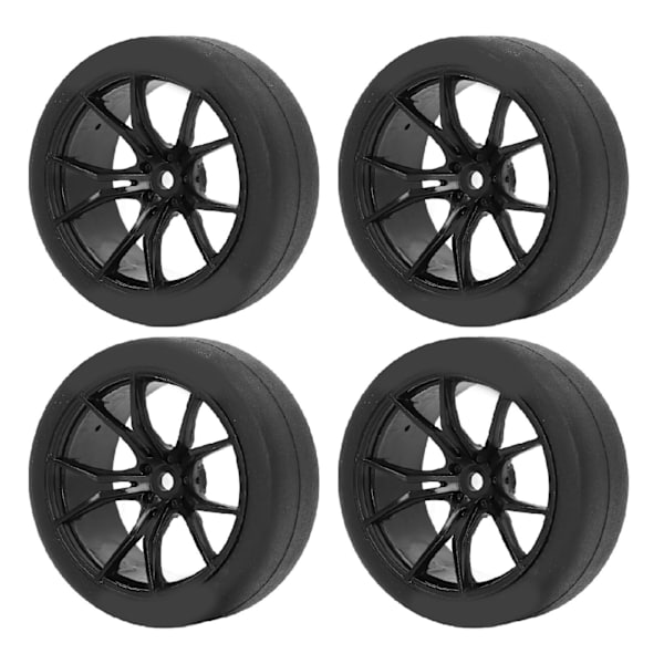 4ST RC-auton renkaat Vahva iskunvaimennus Universaali sopiva TAMIYA TT01 TT02 XV01 XV02 HSP 94123 94122 1/10 Kaukosäätimellä ohjattavat autot Musta