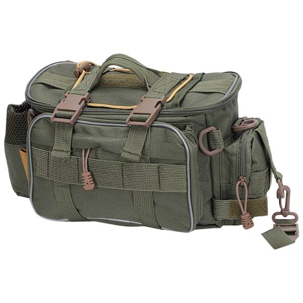 Kalastuspussi Vedenkestävä kalastustarvikkeiden säilytyspussi suurilla säilytystiloilla kalastustarvikkeiden säilytykseen Army Green