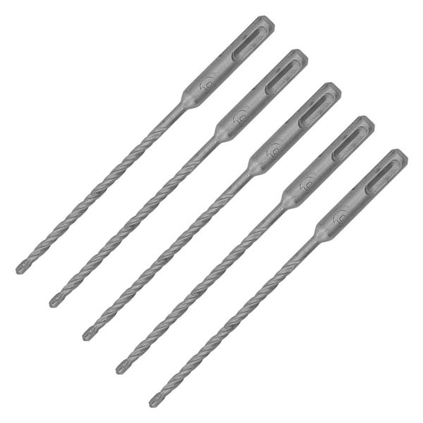5 stk Hammerbor 160 mm Længde 2 Spor Selvcenterende Hårdmetalspids Slagbor til Mursten Beton 5 mm/0,2 tommer