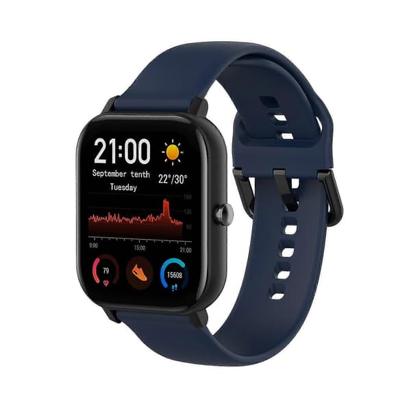 Silikone armbånd til Amazfit Gts4 Mini, Størrelse:s Midnight Blue
